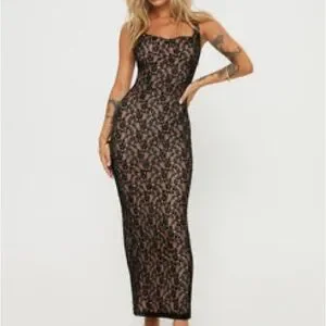 knee length dresses for ladies Chestnut Drop Waist Maxi Dress Brown main image 1